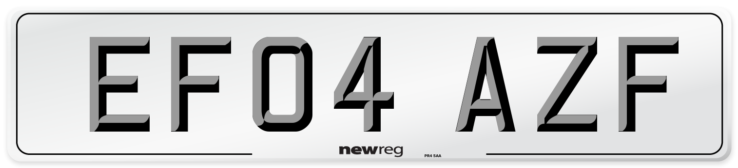 EF04 AZF Number Plate from New Reg